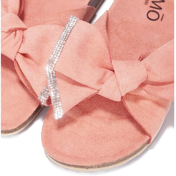 SALE! Cape Robbin JOMO Pomelo Flat Sandals Slides Coral - Picture 2 of 4